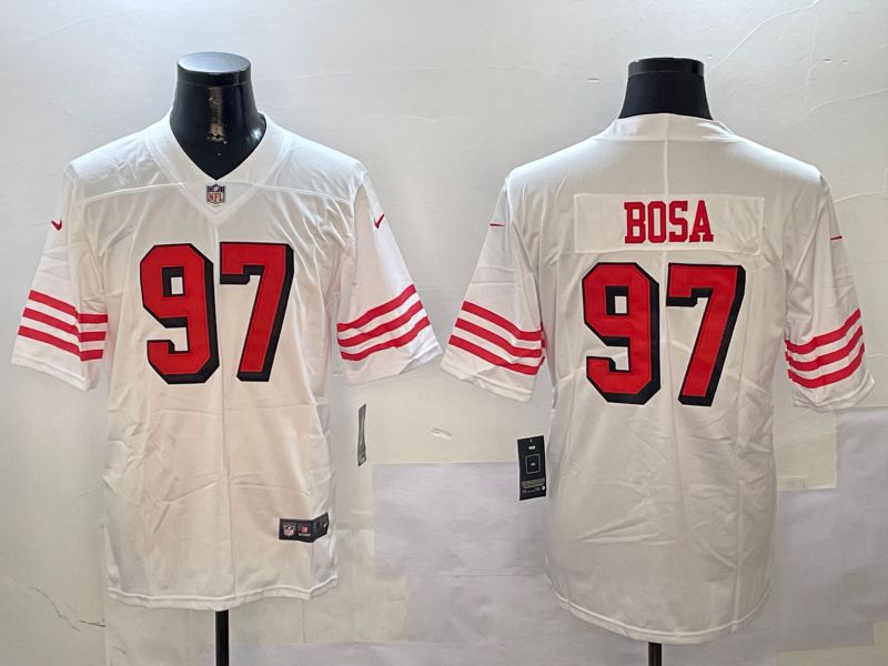 Men San Francisco 49ers #97 Bosa White Throwback 2024 Nike Limited NFL Jersey style 0104